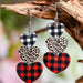 Wholesale Water Drop Heart Shaped Red Plaid Leather Earrings JDC-ES-Saip002 Earrings 赛蒲 1# Wholesale Jewelry JoyasDeChina Joyas De China