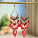 Wholesale water drop long scalloped tassel earrings JDC-ES-daiq016 Earrings 黛茜 5 Wholesale Jewelry JoyasDeChina Joyas De China