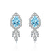 Wholesale water drop zircon long silver plated earrings JDC-ES-BZ006 Earrings 标志 blue Wholesale Jewelry JoyasDeChina Joyas De China