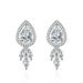 Wholesale water drop zircon long silver plated earrings JDC-ES-BZ006 Earrings 标志 white Wholesale Jewelry JoyasDeChina Joyas De China