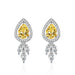 Wholesale water drop zircon long silver plated earrings JDC-ES-BZ006 Earrings 标志 Yellow Wholesale Jewelry JoyasDeChina Joyas De China
