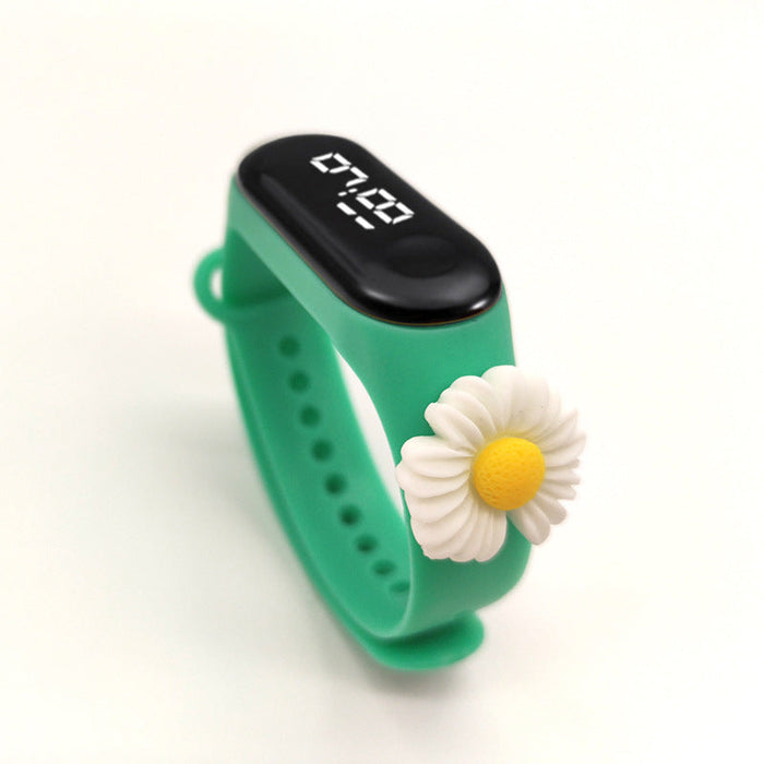 Wholesale Waterproof Kids LED Electronic Plastic Sports Watch（F）JDC-WH-Jinj003 Watch 金嘉 mint green daisy Wholesale Jewelry JoyasDeChina Joyas De China