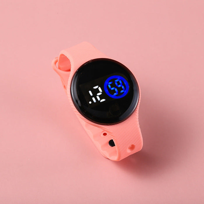 Wholesale Waterproof TPE Strap PC Mirror ABS Buckle Kids Touch Electronic Watch JDC-WH-Jinj013 Watch 金嘉 light pink Wholesale Jewelry JoyasDeChina Joyas De China