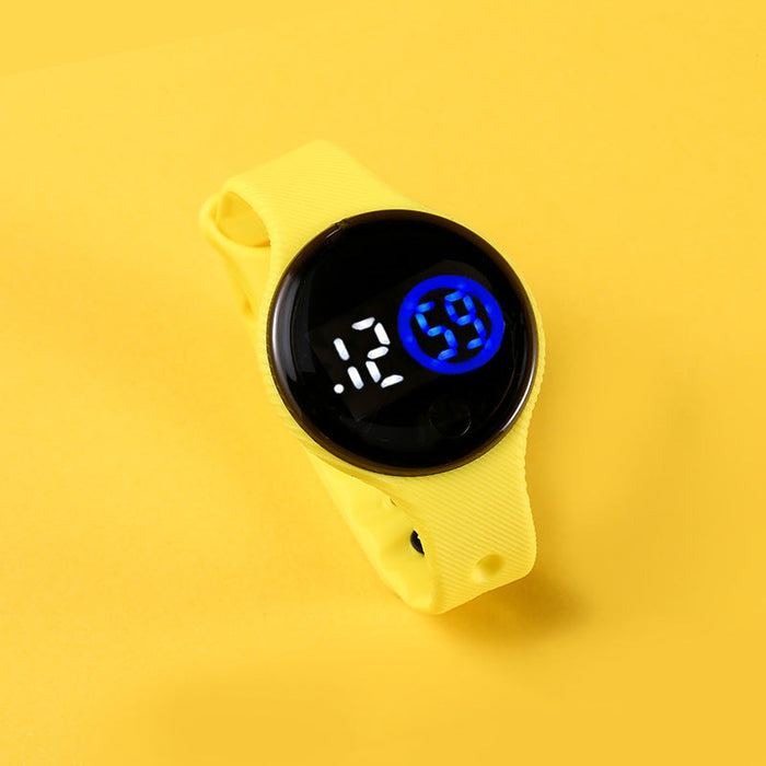 Wholesale Waterproof TPE Strap PC Mirror ABS Buckle Kids Touch Electronic Watch JDC-WH-Jinj013 Watch 金嘉 yellow Wholesale Jewelry JoyasDeChina Joyas De China