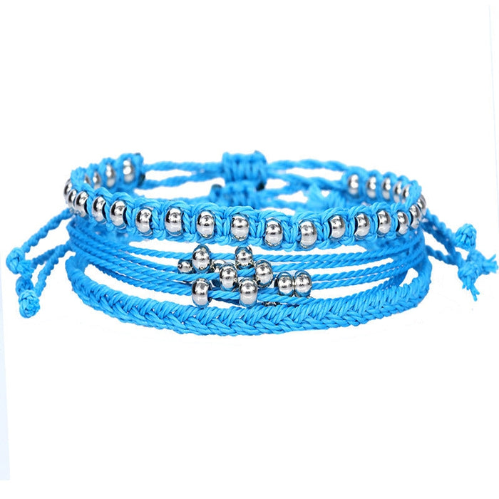 Wholesale waterproof wax thread identification hand-woven bracelet 3 piece set JDC-BT-Yiye011 Bracelet 益烨 Wholesale Jewelry JoyasDeChina Joyas De China