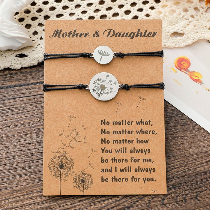 Wholesale wax thread braid stainless steel dandelion Mother's Day bracelet JDC-BT-LanT018 Bracelet 阆天 Wholesale Jewelry JoyasDeChina Joyas De China