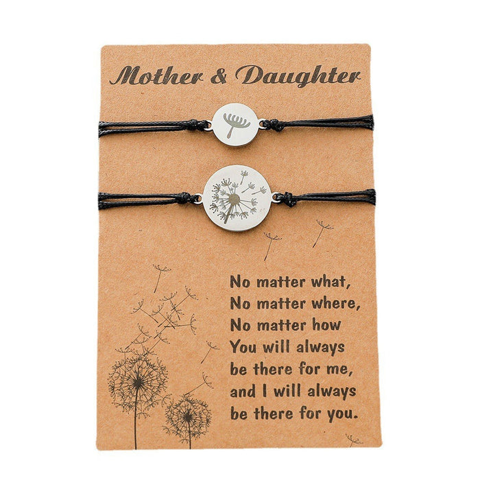 Wholesale wax thread braid stainless steel dandelion Mother's Day bracelet JDC-BT-LanT018 Bracelet 阆天 Wholesale Jewelry JoyasDeChina Joyas De China