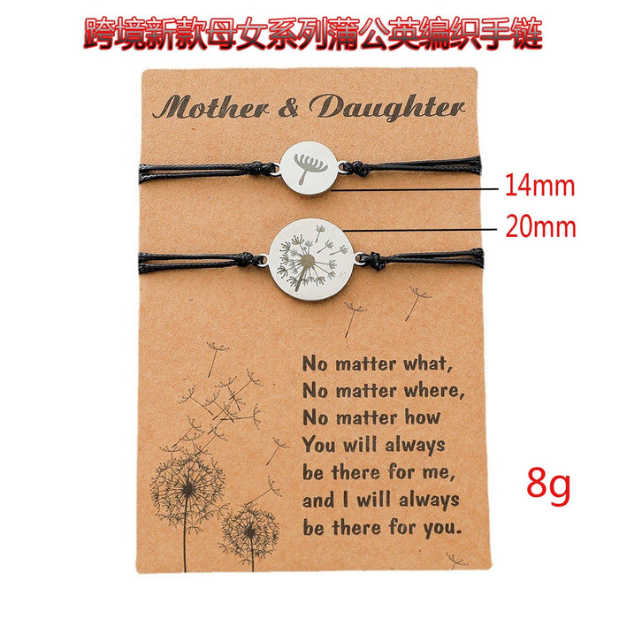 Wholesale wax thread braid stainless steel dandelion Mother's Day bracelet JDC-BT-LanT018 Bracelet 阆天 Wholesale Jewelry JoyasDeChina Joyas De China