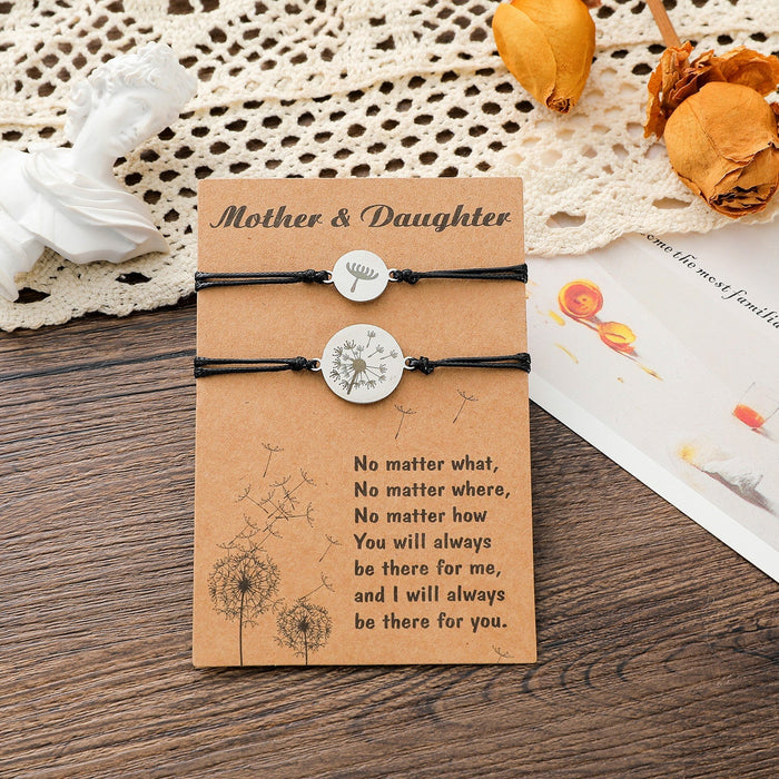 Wholesale wax thread braid stainless steel dandelion Mother's Day bracelet JDC-BT-LanT018 Bracelet 阆天 Wholesale Jewelry JoyasDeChina Joyas De China