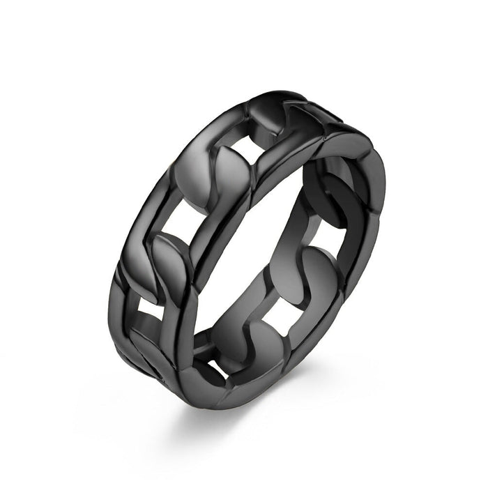 Wholesale weave Cuban chain stainless steel ring ring JDC-RS-QianF008 Rings 千风 Wholesale Jewelry JoyasDeChina Joyas De China