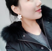 Bulk Jewelry Wholesale white acrylic zircon tassel earrings JDC-ES-RL006 Wholesale factory from China YIWU China