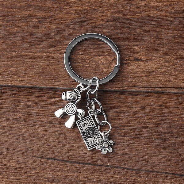 Wholesale white alloy keychain JDC-KC-AW021 Keychains 艾文 Wholesale Jewelry JoyasDeChina Joyas De China