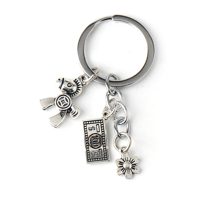 Wholesale white alloy keychain JDC-KC-AW021 Keychains 艾文 G-1974 key chain Wholesale Jewelry JoyasDeChina Joyas De China