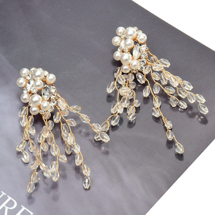 Wholesale white beaded earrings JDC-ES-SK067 Earrings 深刻 Wholesale Jewelry JoyasDeChina Joyas De China