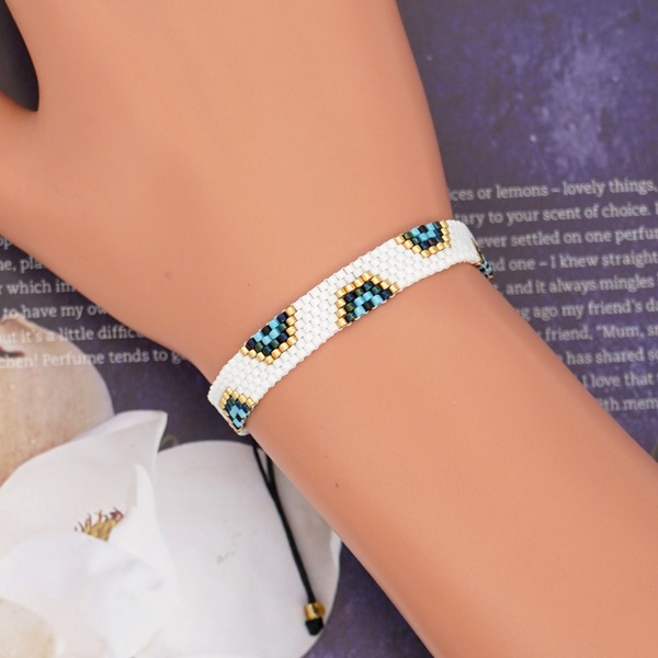 Bulk Jewelry Wholesale white bohemian blue eyes Miyuki beads bracelet JDC-gbh397 Wholesale factory from China YIWU China