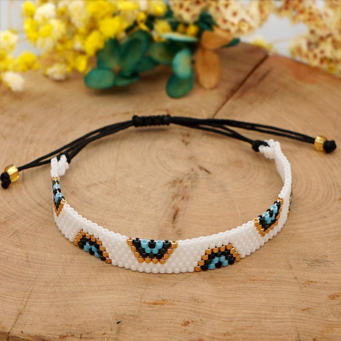 Bulk Jewelry Wholesale white bohemian blue eyes Miyuki beads bracelet JDC-gbh397 Wholesale factory from China YIWU China