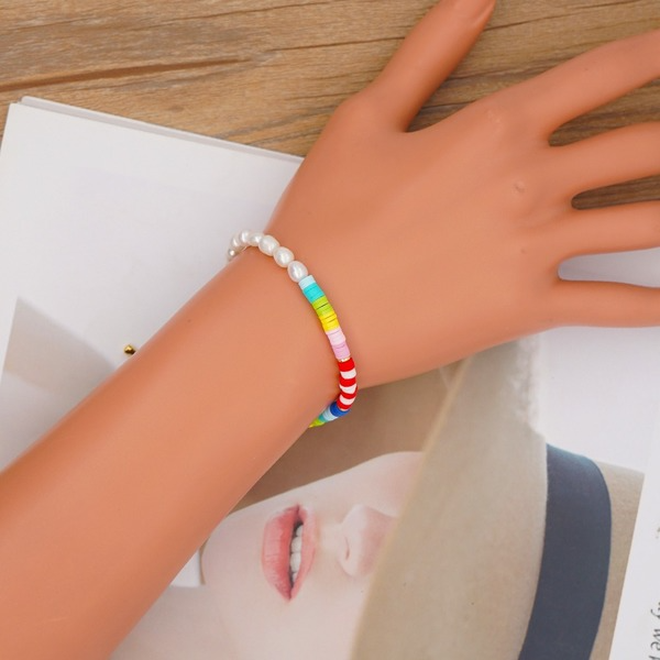 Bulk Jewelry Wholesale white bohemian rainbow soft pottery pearl bracelet JDC-gbh369 Wholesale factory from China YIWU China