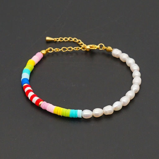 Bulk Jewelry Wholesale white bohemian rainbow soft pottery pearl bracelet JDC-gbh369 Wholesale factory from China YIWU China