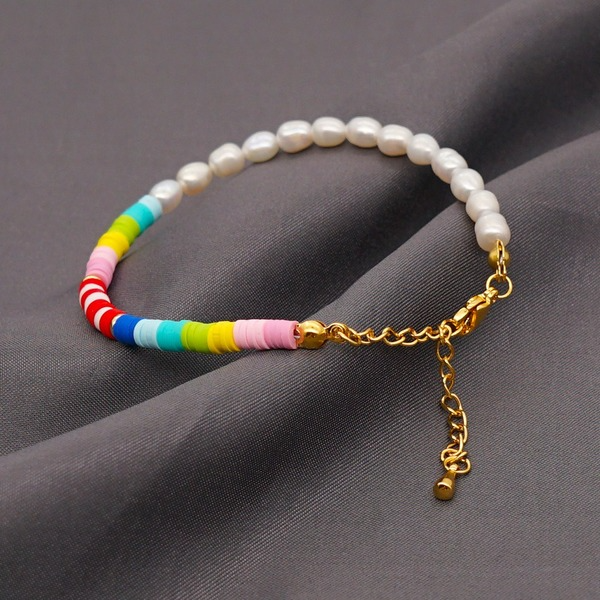 Bulk Jewelry Wholesale white bohemian rainbow soft pottery pearl bracelet JDC-gbh369 Wholesale factory from China YIWU China