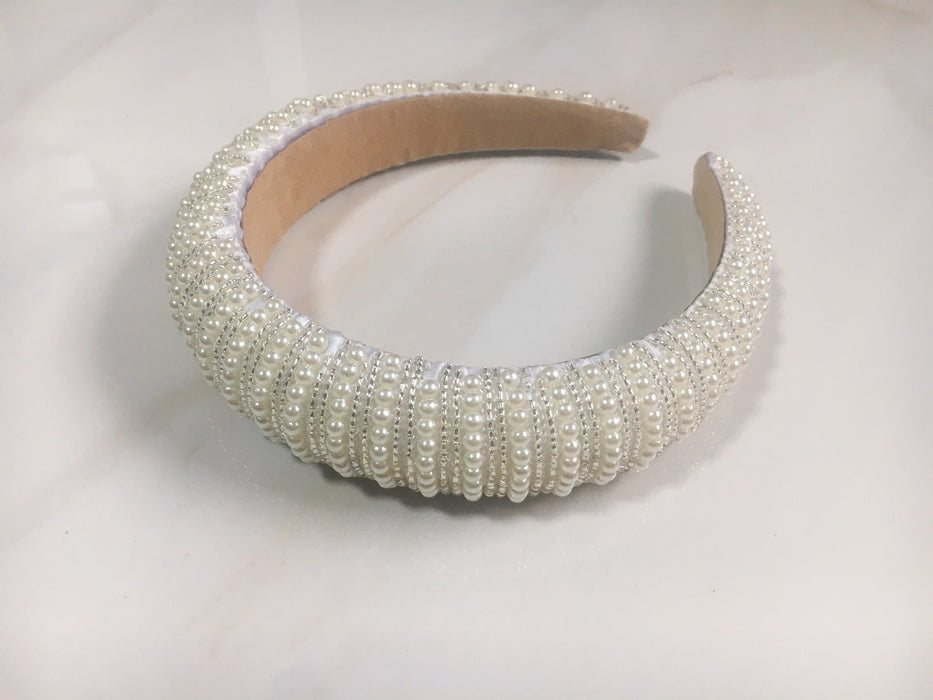 Wholesale White Bridal Pearl Crown Baroque Headband JDC-HD-Yangq001 Headband 艳茜 Style 2 Wholesale Jewelry JoyasDeChina Joyas De China