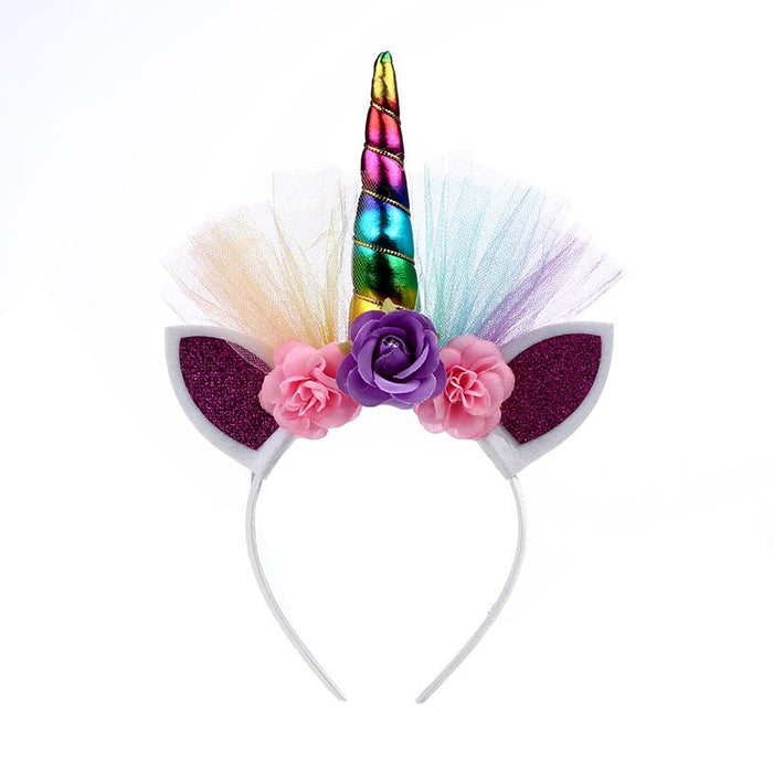 Bulk Jewelry Wholesale white children's unicorn headband baby unicorn hairband JDC-HD-m004 Wholesale factory from China YIWU China