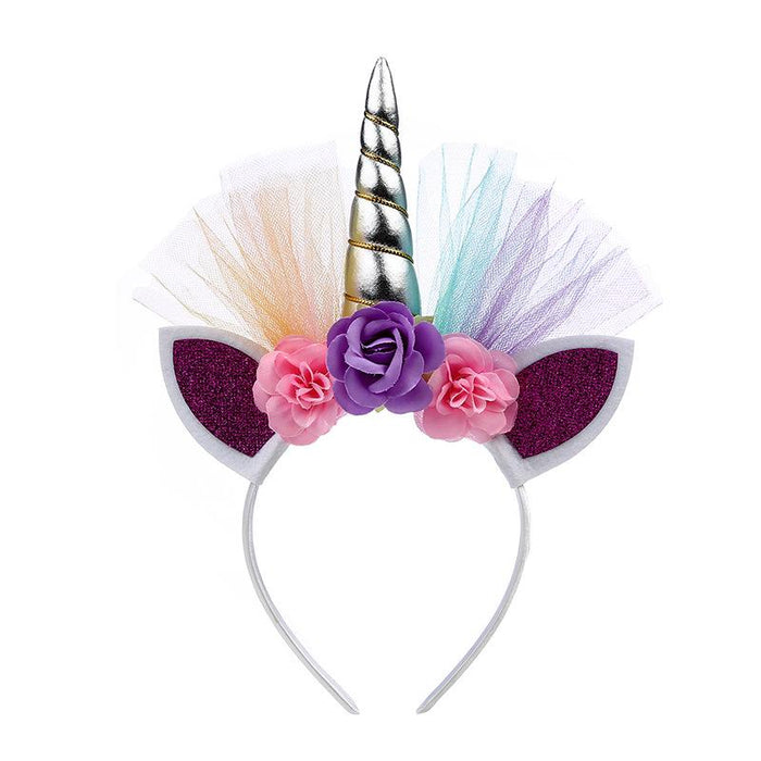 Bulk Jewelry Wholesale white children's unicorn headband baby unicorn hairband JDC-HD-m004 Wholesale factory from China YIWU China