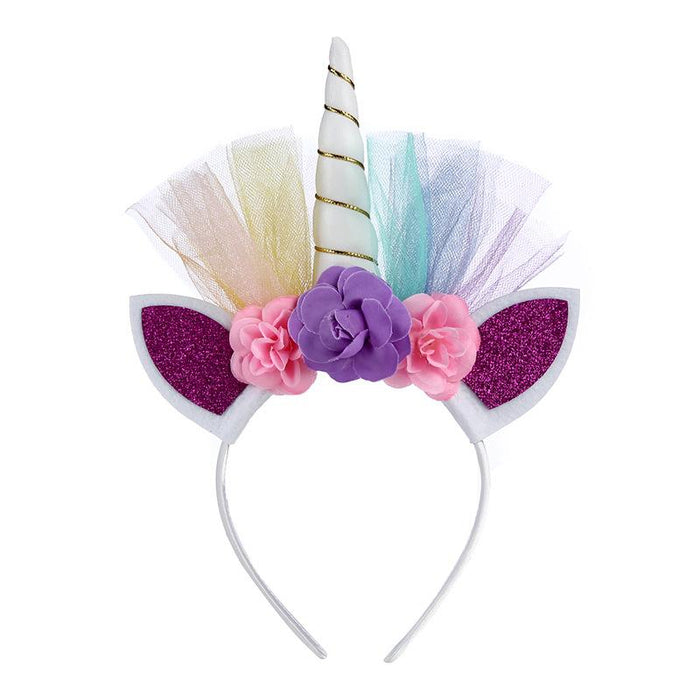 Bulk Jewelry Wholesale white children's unicorn headband baby unicorn hairband JDC-HD-m004 Wholesale factory from China YIWU China