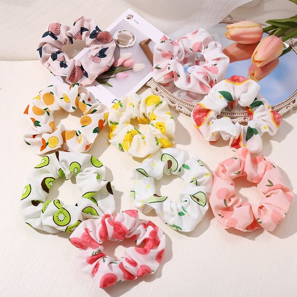 Bulk Jewelry Wholesale white cloth fruit pattern children and ladies large intestine circle JDC-HS-F306 Wholesale factory from China YIWU China