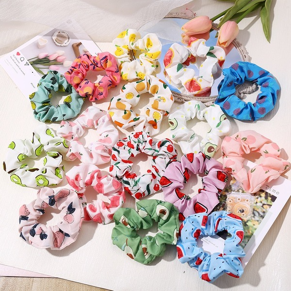 Bulk Jewelry Wholesale white cloth fruit pattern children and ladies large intestine circle JDC-HS-F306 Wholesale factory from China YIWU China