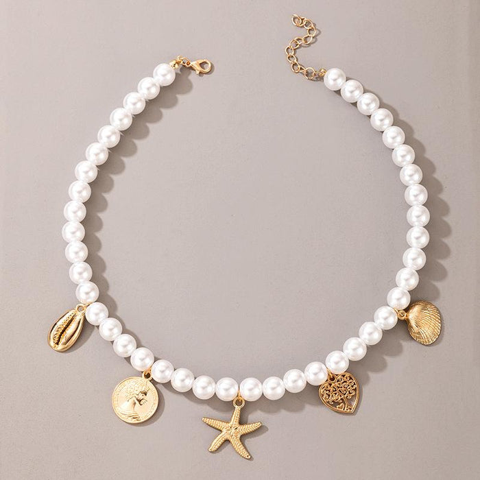 Bulk Jewelry Wholesale white coin one word buckle short neck chain JDC-NE-C010 Wholesale factory from China YIWU China