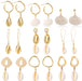 Wholesale white conch shell alloy stud earrings JDC-ES-ManY007 Earrings 满溢 Wholesale Jewelry JoyasDeChina Joyas De China