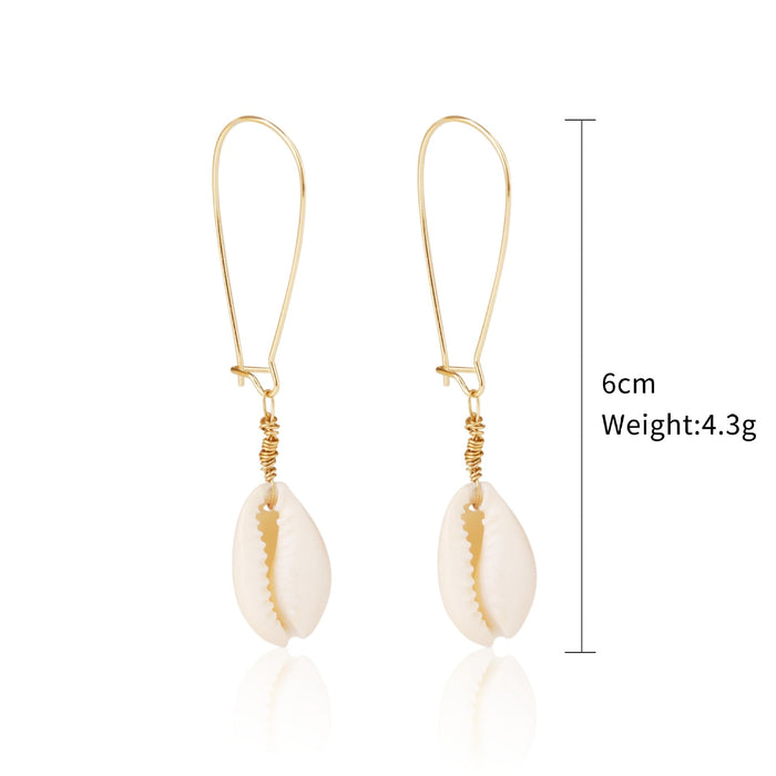 Wholesale white conch shell alloy stud earrings JDC-ES-ManY007 Earrings 满溢 Wholesale Jewelry JoyasDeChina Joyas De China