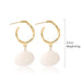 Wholesale white conch shell alloy stud earrings JDC-ES-ManY007 Earrings 满溢 E1903-22 Wholesale Jewelry JoyasDeChina Joyas De China