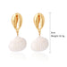 Wholesale white conch shell alloy stud earrings JDC-ES-ManY007 Earrings 满溢 E1903-24 Wholesale Jewelry JoyasDeChina Joyas De China