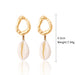 Wholesale white conch shell alloy stud earrings JDC-ES-ManY007 Earrings 满溢 E1903-25 Wholesale Jewelry JoyasDeChina Joyas De China