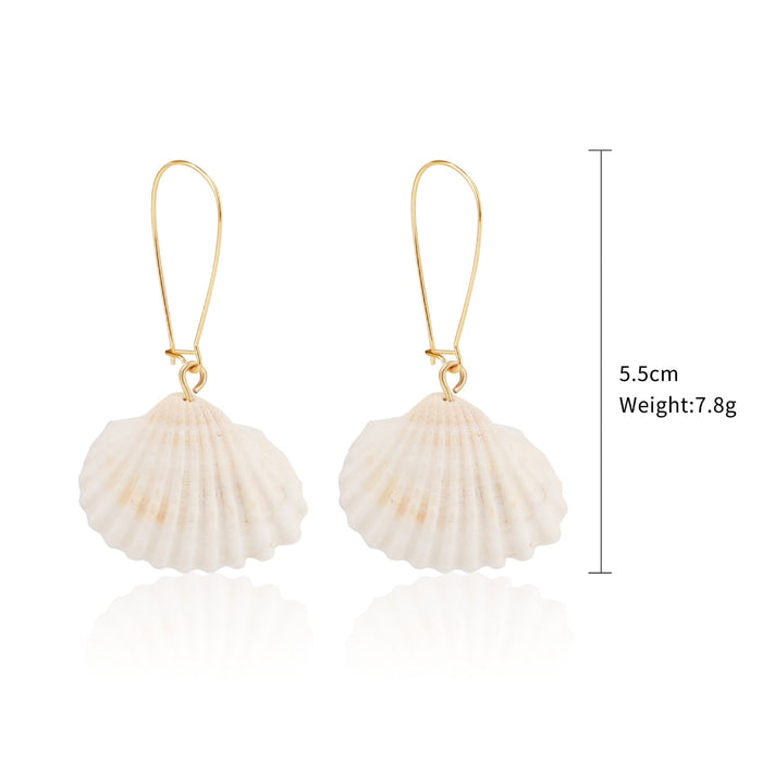 Wholesale white conch shell alloy stud earrings JDC-ES-ManY007 Earrings 满溢 E1903-29 Wholesale Jewelry JoyasDeChina Joyas De China