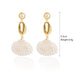 Wholesale white conch shell alloy stud earrings JDC-ES-ManY007 Earrings 满溢 E1903-30 Wholesale Jewelry JoyasDeChina Joyas De China