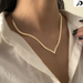 Bulk Jewelry Wholesale white copper V-shaped snake bone chain single-layer necklace JDC-NE-KunJ063 Wholesale factory from China YIWU China