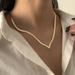 Bulk Jewelry Wholesale white copper V-shaped snake bone chain single-layer necklace JDC-NE-KunJ063 Wholesale factory from China YIWU China