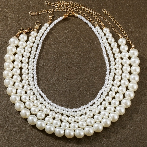 Bulk Jewelry Wholesale white geometric retro Pearl Necklaces JDC-NE-F334 Wholesale factory from China YIWU China