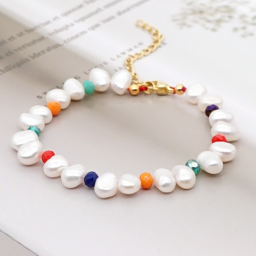 Bulk Jewelry Wholesale White  Natural Freshwater Baroque Pearl Crystal Bracelet JDC-gbh255 Wholesale factory from China YIWU China