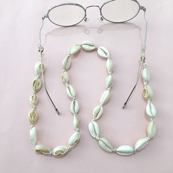 Bulk Jewelry Wholesale white natural shell hand-woven glasses JDC-MC-HW018 Wholesale factory from China YIWU China