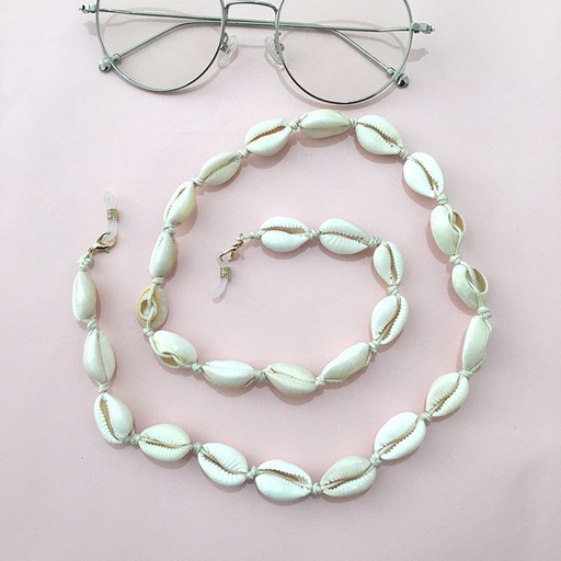 Bulk Jewelry Wholesale white natural shell hand-woven glasses JDC-MC-HW018 Wholesale factory from China YIWU China