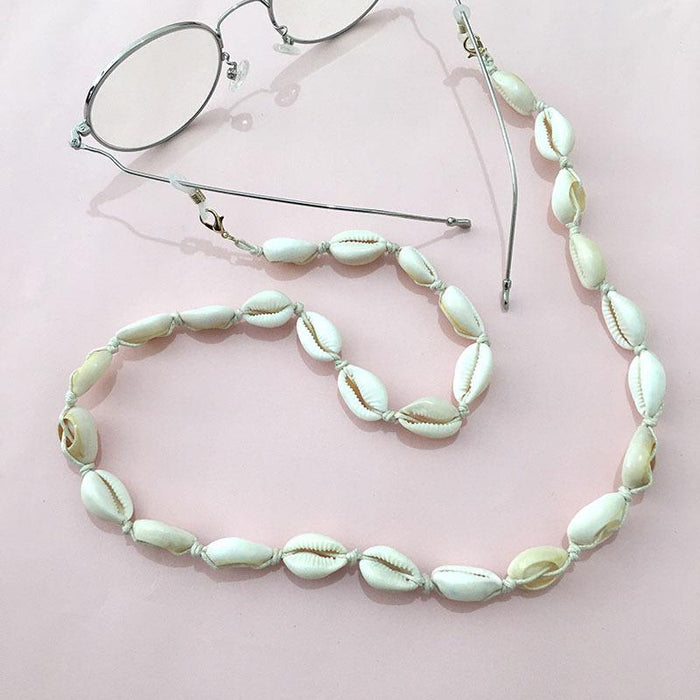 Bulk Jewelry Wholesale white natural shell hand-woven glasses JDC-MC-HW018 Wholesale factory from China YIWU China