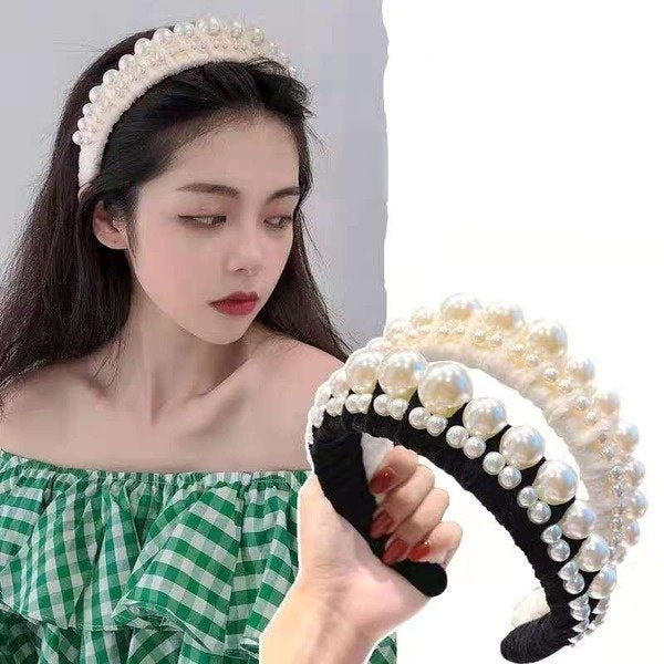 Wholesale white pearl headband JDC-HD-GB-001 Headband 贵本 Wholesale Jewelry JoyasDeChina Joyas De China