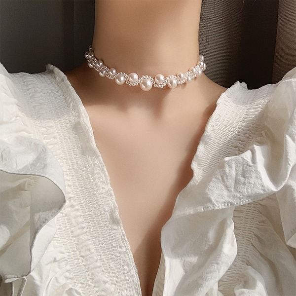 Bulk Jewelry Wholesale white pearl luxury pearl necklace JDC-NE-BY040 Wholesale factory from China YIWU China