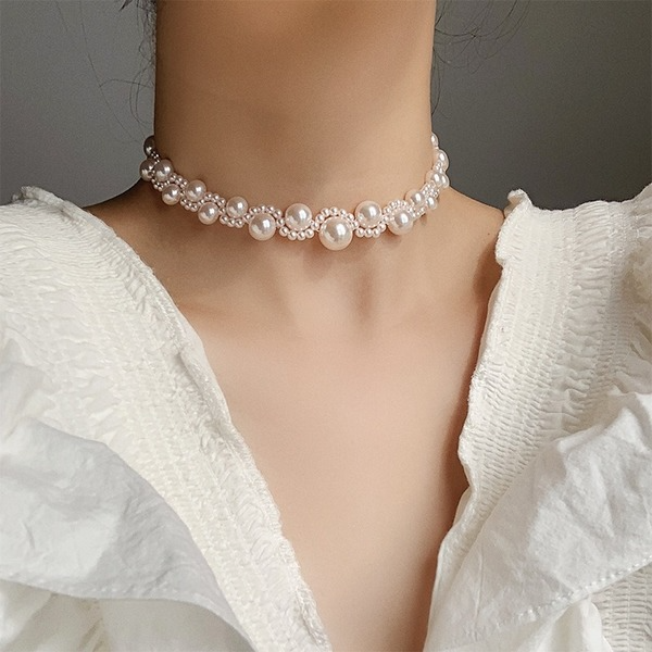 Bulk Jewelry Wholesale white pearl luxury pearl necklace JDC-NE-BY040 Wholesale factory from China YIWU China