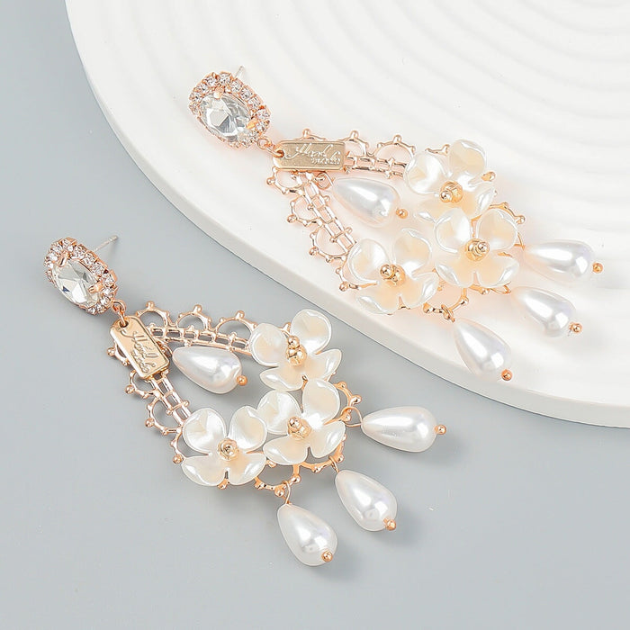 Wholesale white pearl tassel earrings JDC-ES-JL931 Earrings 氿乐 Wholesale Jewelry JoyasDeChina Joyas De China