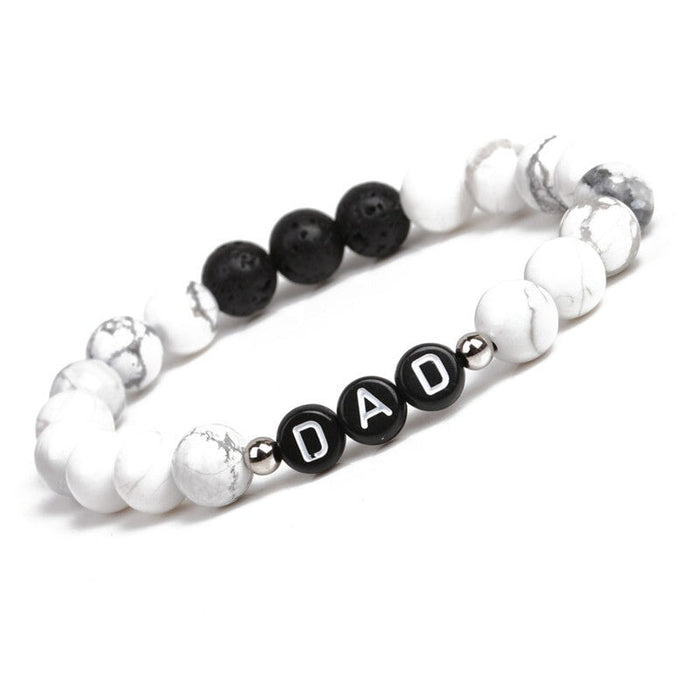 Wholesale White Pine Dumb Volcano Stone Beaded Mother's Day Bracelet JDC-BT-ChanX006 Bracelet 昌鑫 white Wholesale Jewelry JoyasDeChina Joyas De China