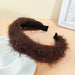 Wholesale white plush hair hoops JDC-HD-O370 Headband 潮炫 Coffee color Wholesale Jewelry JoyasDeChina Joyas De China